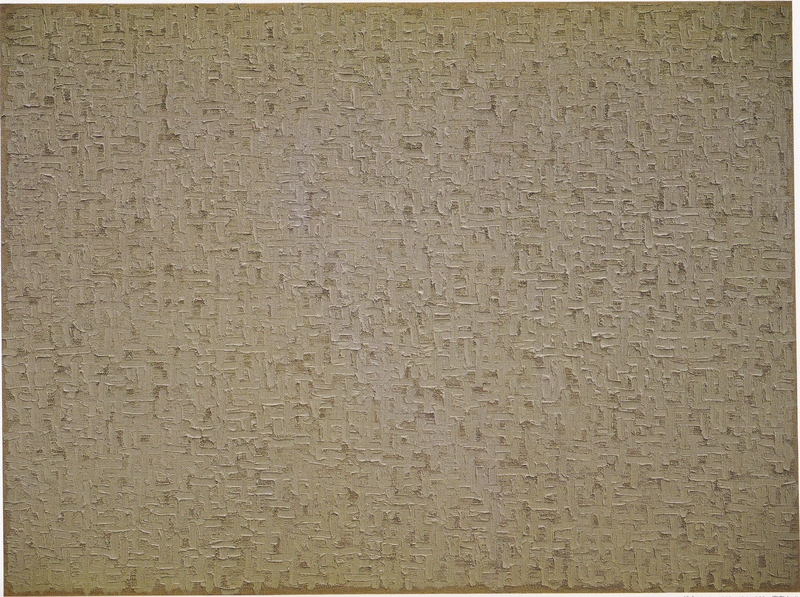 河 鍾賢 「接合90-07」 1990 194x260cm 麻布+oi